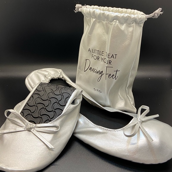 Silver Ballet Style Compact Slippers - Picture 1 of 3
